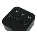All In 1 Combo Hub USB 2.0 3 Ports Card Reader for SD MMC M2 MS Pro Duo Bla