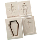 4pcs Halloween Cross Skeleton Molds Silicone Candy Soap Mold Baking Mould
