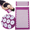 Acupressure Massager Cushion Pain Relieve Yoga Mat+Pillow (Purple with Bag) A