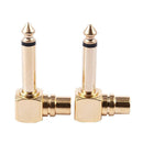 2-PACK RCA Female Jack to 1/4 inch Mono Male Plug Right Angle Audio Adapter M8B5