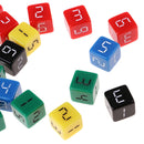 25Pcs Acrylic 5 Color Six Side 1-6 Digital Dice D6 for MTG TRPG Game Toys