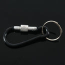 6 cm Long Black Aluminum Alloy Screw Locking Split Ring Keyring Carabiner H Y8R4