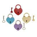 4x Retro Heart Shaped Lock with Key Small Suitcase / Diary Set of
