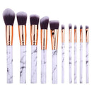 10pcs Marble Makeup Cosmetic Powder Foundation Eyeshadow Lip Brushes Set