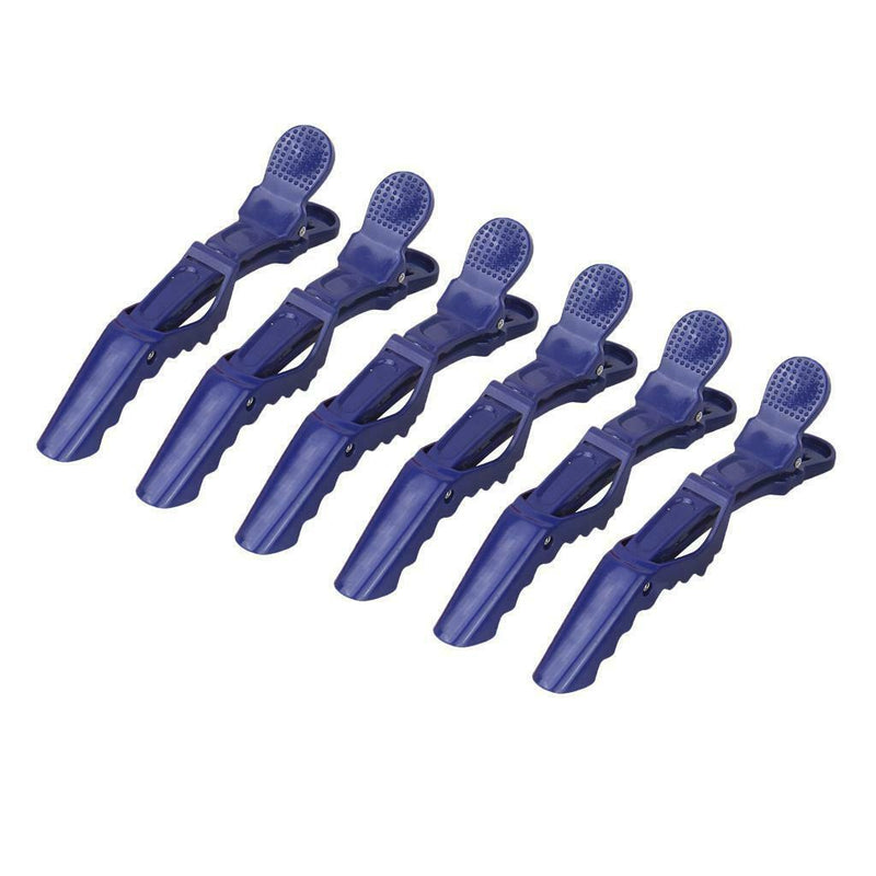 6Pcs Professional Hair Sectioning Clips Duckbill Clamp Extra Large Blue