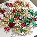 200Pcs Rainbow Sequin Snowflake Embellishments for Christmas Clothes Jewelry