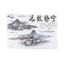 Excellent Black Color Bamboo Mountain Rivers Boats Wall Stickers Chinese- OZ