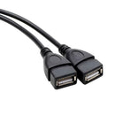 2.0 A Male To 2 Dual USB Female Jack Y Splitter Hub Power Cord Adapter Cable New