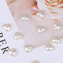 100pcs/lot DIY Flat Beads Heart Shape Beads Craft Imitation Pearls Flatba%!
