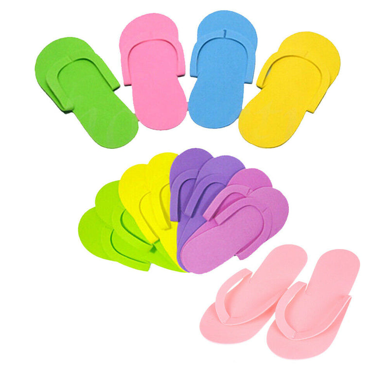 12 Pairs Disposable Flip Flops Foam Pedicure Tanning Spa Slippers Supplies FT