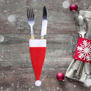 Christmas Caps Pocket Christmas Decor Cutlery Holder Fork Spoon Tableware Set