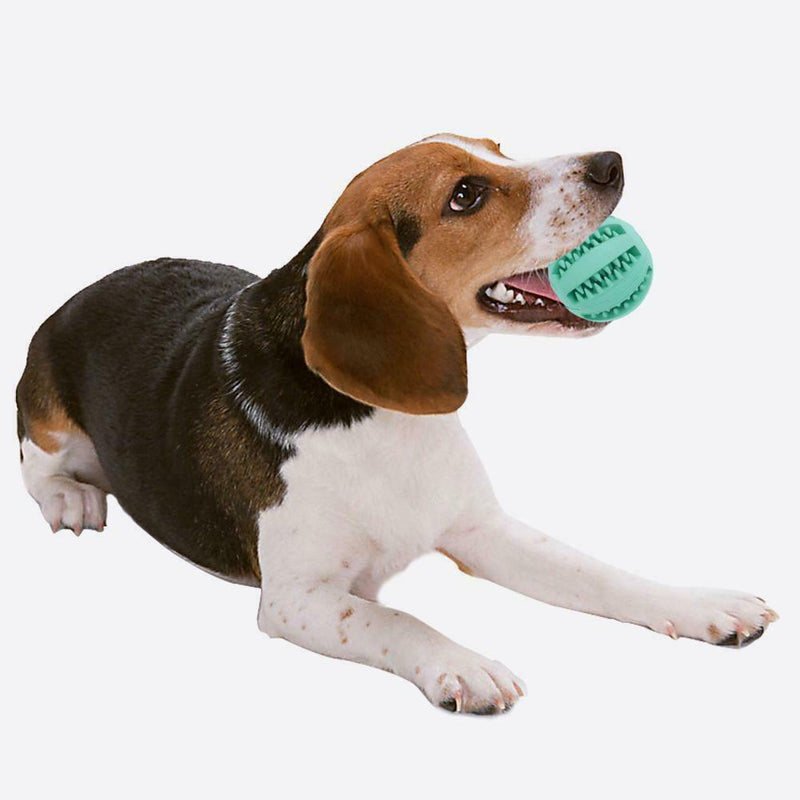 5cm Pet Toys Rubber Interactive Ball Dog Chew Tooth Cleaning(Lake Blue)