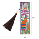 DIY Special Shaped Diamond Painting House Leather Bookmark Tassel Marker A