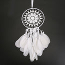 White Handmade Lace Dream Catcher Feather Bead Hanging Decor Ornament
