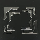 8Pcs Acrylic Bag Wallet Corner Decoration Stencil Template LeatherCraft Tool