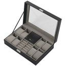 11-grids Faux Leather Watch Jewelry Display Storage Box Black