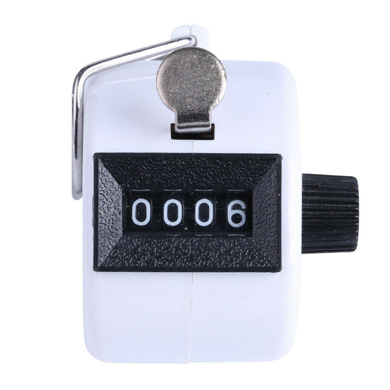 Digital Hand Press Clicker Portable Manual Tally with LED Backlight (White) A