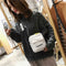 Letter Print Sports Shoulder Handbags Unisex Canvas Crossbody Bags (White)