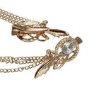Crystal Feather Hair Brooch Clip Pin Cuff Chain Head Band Jewelry Headpiece