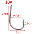 100 Pcs/Set High Carbon Steel Fishhooks barbed hook fishing equipment for L Y9O8