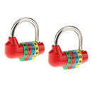2 Pieces 4 Dial Letter Combination Padlock Travel Luggage Suitcase Lock Red