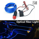Blue 5M Car LED Wire Light Lamp Strip Interior Atmosphere Decor Light DC 12V AU
