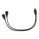 30cm USB A Male to 2Port USB Female Y-Splitter Extension Adapter Cable
