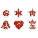 DIY Christmas Hanging Snowflakes Star Tree Wooden Pendant Ornament (18pcs) A