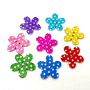 50Pcs/lot Flower Dot Wood Button 2 Holes Mixed Color Apparel Sewing DIY Gift