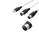 2 IN 1 USB to MIDI Interface Converter Cable PC to Music Studio Keyboard Adapter
