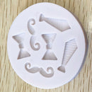 Silicone Beards Mustache Bow Tie Fondant Mould Cake Sugarcraft Chocolate Mold BX
