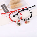 Handmade Lucky Red Rope Bracelet Women'S Blessing Words Round Zodiac Pig Co