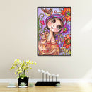 5D DIY Diamond Painting Cat Girl Full Round Wall Drawing Kits Home Decor