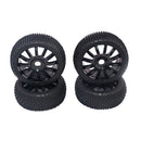 4pcs 1:8 Rubber Tires & Wheel Rim Fit for HPI RC Buggy Car Parts Accessories