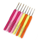 8 Colorful Plastic Handle Metal Head Tip Crochet Needle Needle 1-2.75mm