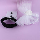 Wedding Party Toasting Wine Glasses Decor Bride & Groom Tux Bridal Veil