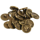 20PCs Zinc alloy Buttons Horse Head Carved Round Bronze Tone 15mm( 5/8