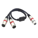 New XLR Female To Dual 2 Male Plug Splitter Cord Audio Expansion Cable Line