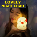 Silicone Cute Pig Pat Light 7 Color Changing LED Night Lamp Bedside Lights