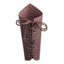 Medieval Knight Lace Up Wristband Wide Cuff Bracelet Costume Arm Armor Brown