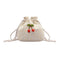 Women Drawstring Shoulder Bags Daisy Print Cherry Small Crossbody Pocket
