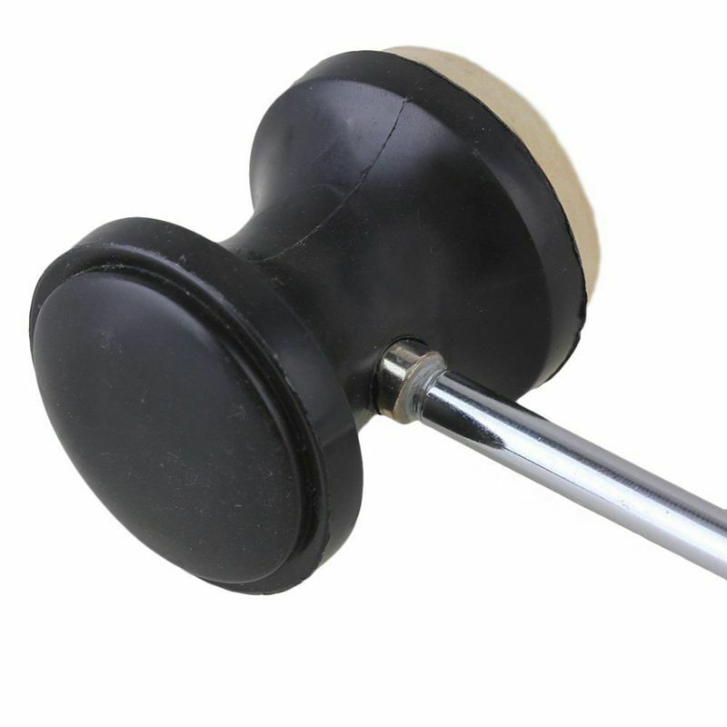 Stainless steel & felt Shaft Black Drum Pedal Bass Drum Beater Instrument A