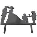 Wedding Anniversary silhouette Family Cake Topper couple with Girl and Boy