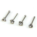 14x Stainless Steel Crystal Nose Hoop Septum Ring Bone Studs Body Piercing JR