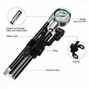 Bicycle Pump With Gauge High Pressure Meter Shock Hand Bike Air Inflator Alloy