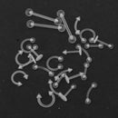 24Pcs Mixed Styles Acrylic Body Jewelry Piercing Eyebrow Navel Belly Nose Tongue