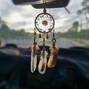 Car Dream Catcher for Rearview Mirror Handmade  Navy Blue Car Charms Hangi FT