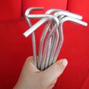 10pcs 7in Aluminium Tent Stakes Peg with Hook for Pitching Camping Tent Canopies