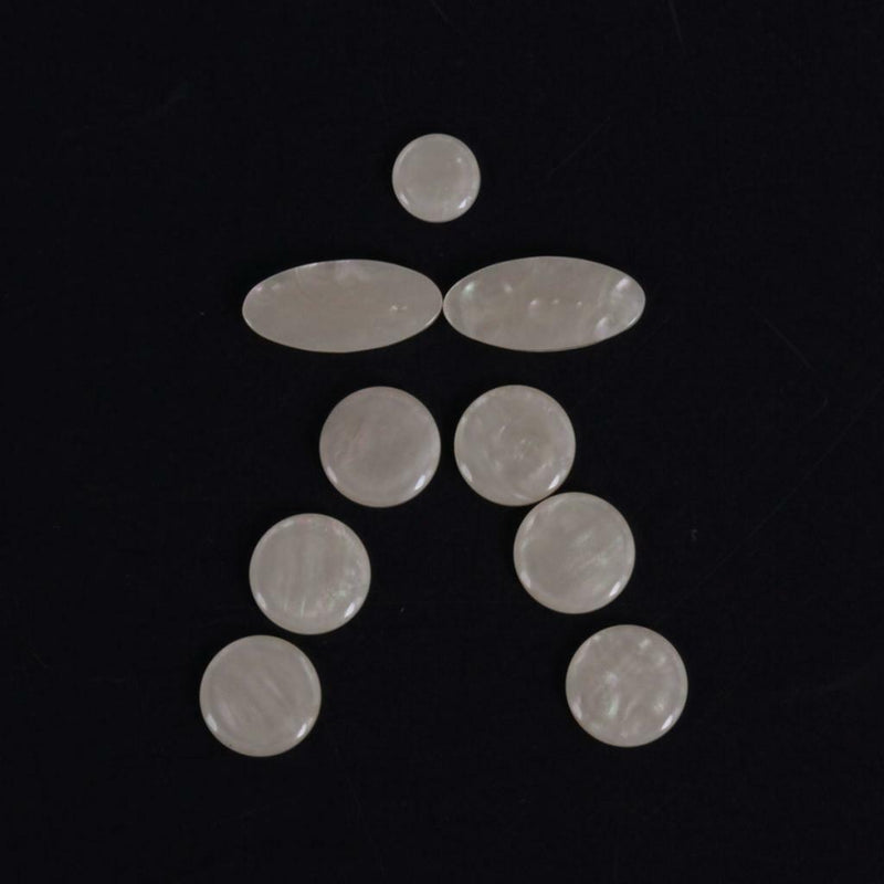 9x White Shell Key Buttons Inlays for Alto Tenor Soprano Saxophone Accessory