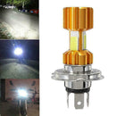 H4 DC 9V-12V LED 3 COB Motorcycle Headlight Bulb 1300LM 6500K Beam Hi/Lo Ho L5C9